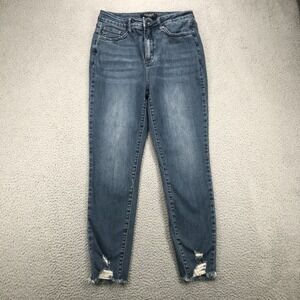 JUDY BLUE Size 9/29 The Skinny Ankle High Rise‎ Distressed Hem Denim